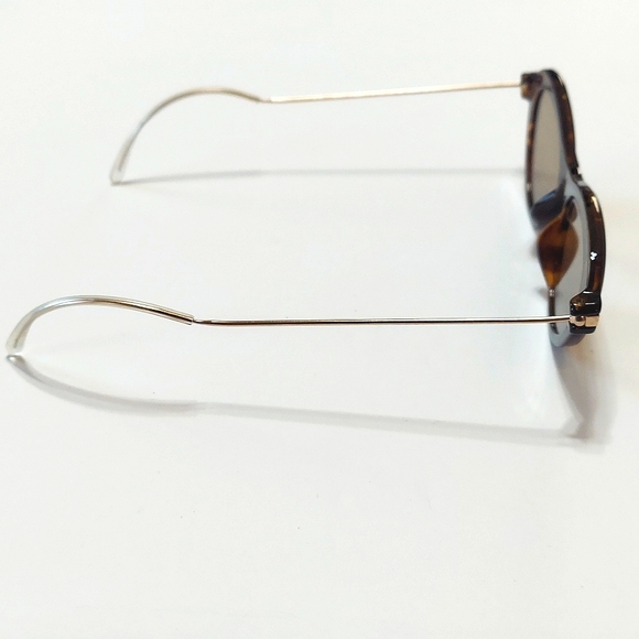 Prada Cat Eye Tortoise Frame Brown Lens Slim Gold Arm Ladies Sunglasses - Picture 5 of 10